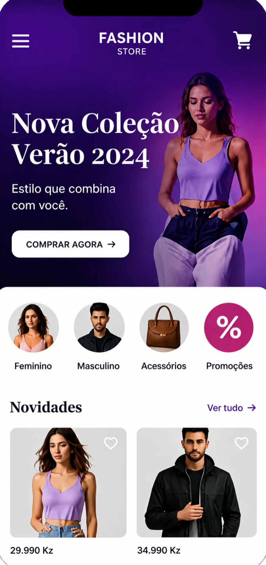 Exemplo de loja online criada com IMPERSILVA TECH